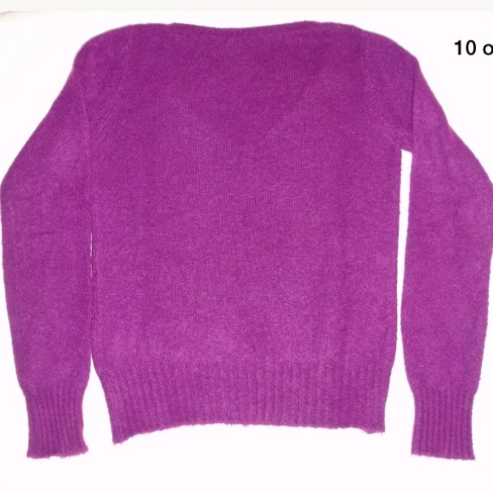 UNITED COLORS OF BENETTON Argyle V-Neck Purple Sweater S - Picture 4 of 8